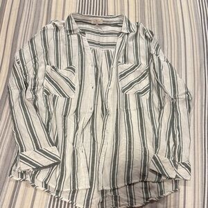 Thread & Supply green and White Striped Button-Down Shirt